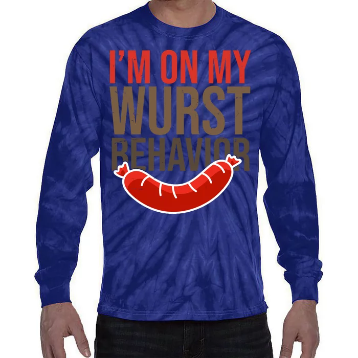 Im On My Wurst Behavior Oktoberfest Tie-Dye Long Sleeve Shirt