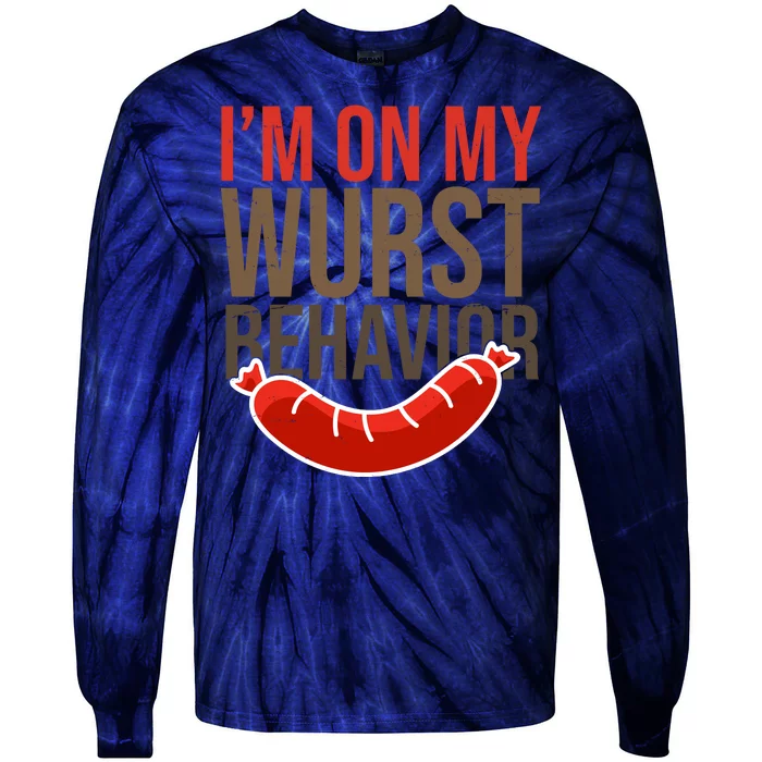 Im On My Wurst Behavior Oktoberfest Tie-Dye Long Sleeve Shirt