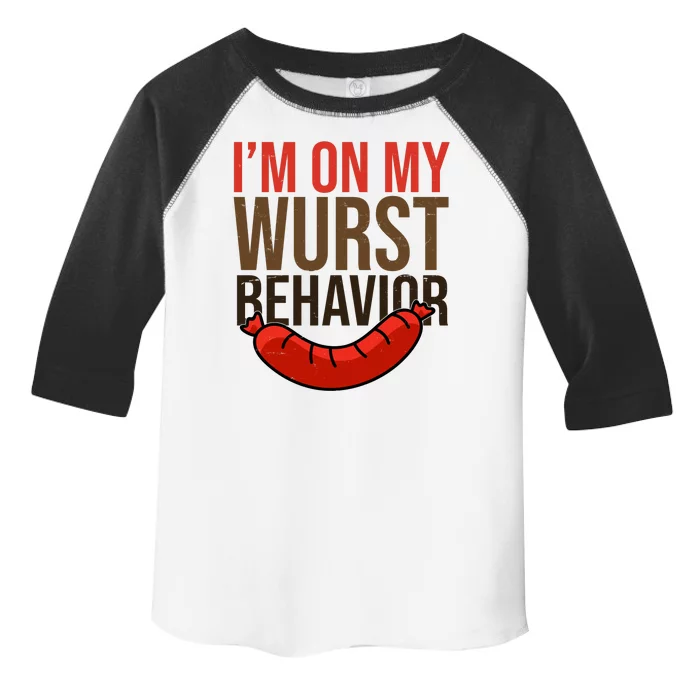 Im On My Wurst Behavior Oktoberfest Toddler Fine Jersey T-Shirt