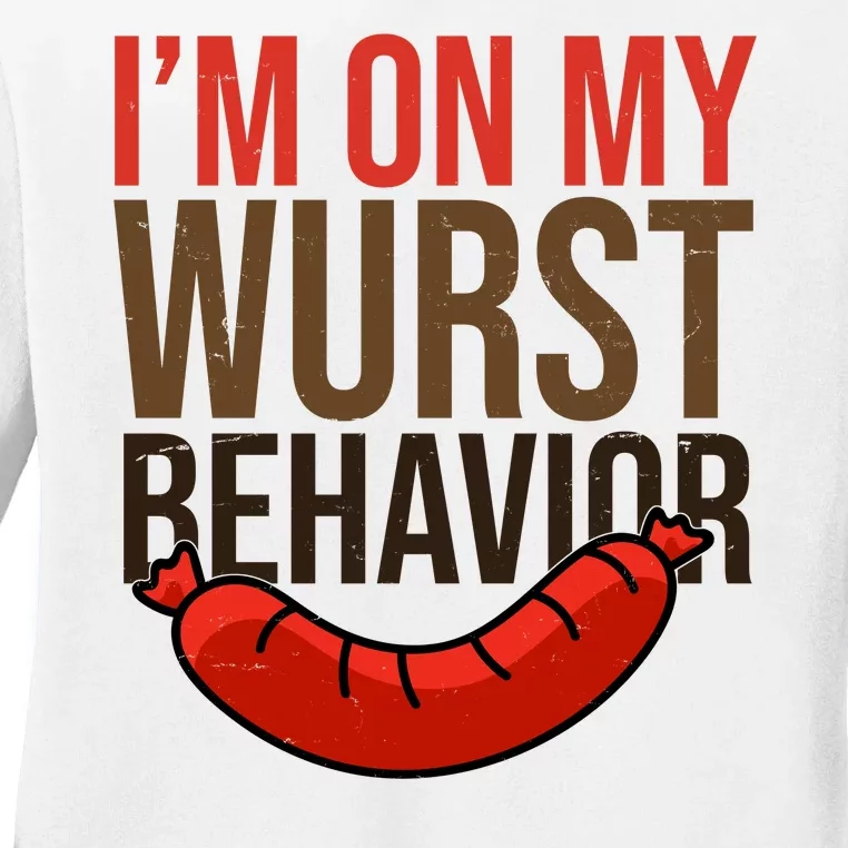 Im On My Wurst Behavior Oktoberfest Ladies Long Sleeve Shirt