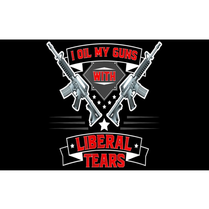 I Oil My Guns With Liberal Tears Gun American Flag Patriots Bumper Sticker