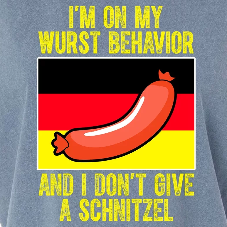 Im On My Wurst Behavior And I Dont Give A Schnitzel Oktoberfest Garment-Dyed Women's Muscle Tee