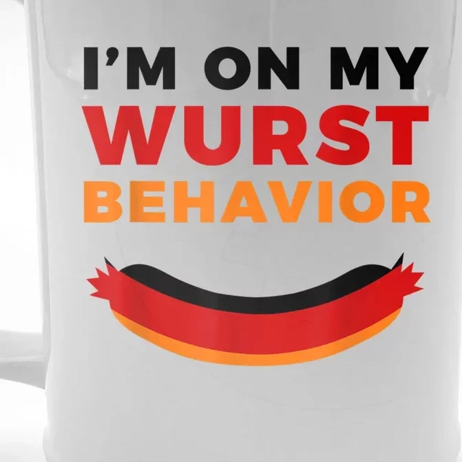 I'm On My Wurst Behavior Funny German Oktoberfest Front & Back Beer Stein