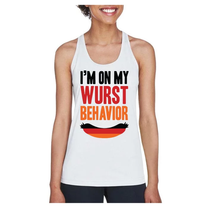 Im On My Wurst Behavior Women's Racerback Tank