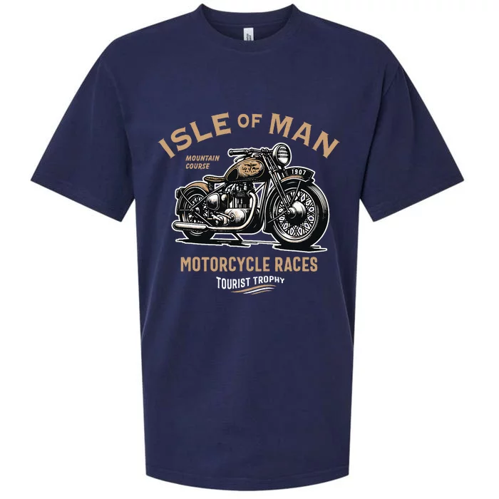 Isle Of Man Tt Races Vintage Motorcycle Retro Design Sueded Cloud Jersey T-Shirt