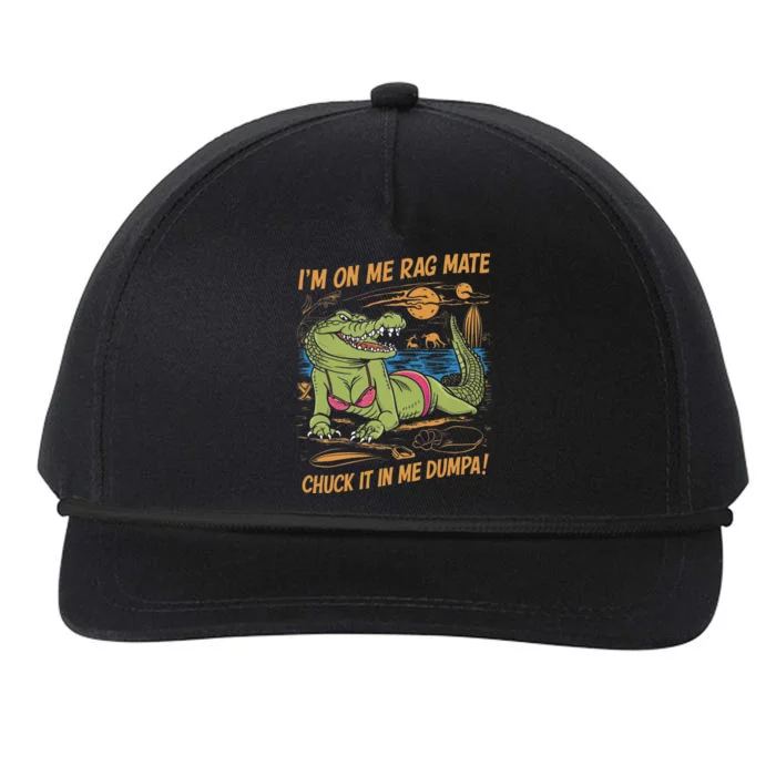 IM On Me Rag Mate Chuck It In Me Dumpa Funny Australia Crocodile Snapback Five-Panel Rope Hat