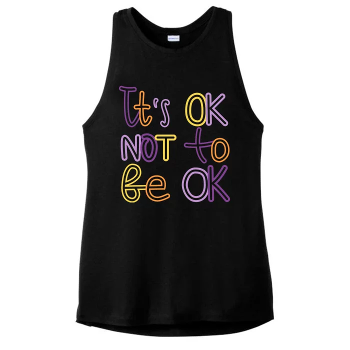 It's Ok Not To Be Ok Mental Health Quote Ladies Tri-Blend Wicking Tank