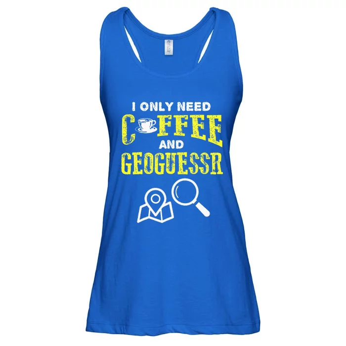 I Only Need Coffee And Geoguessr Gamer Ladies Essential Flowy Tank