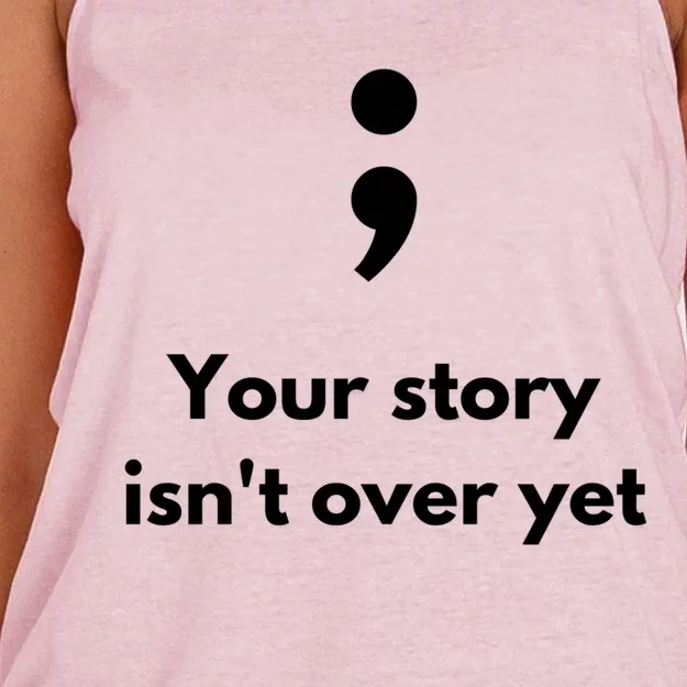 It's Okay Not To Be Okay Semicolon Tal Health Awareness Gift Women's Knotted Racerback Tank