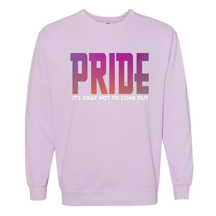 ItS Okay Not To Come Out Pride Lgbt Sexuality Respect Honor Funny Gift Garment-Dyed Sweatshirt