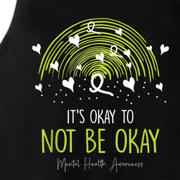 Its Ok Not To Be Ok Mental Health Awareness Green Ribbon Ladies Tri-Blend Wicking Tank