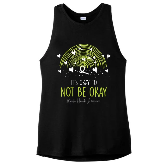 Its Ok Not To Be Ok Mental Health Awareness Green Ribbon Ladies Tri-Blend Wicking Tank