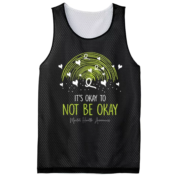 Its Ok Not To Be Ok Mental Health Awareness Green Ribbon Mesh Reversible Basketball Jersey Tank