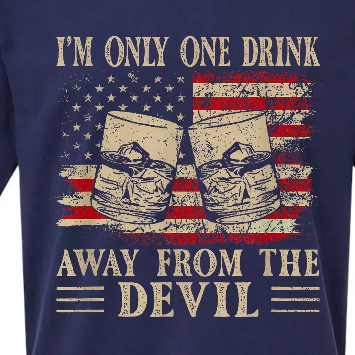 IM Only One Drinkaway From The Devilwesterndrinkwhiskey Sueded Cloud Jersey T-Shirt