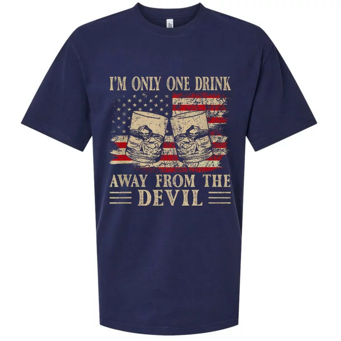 IM Only One Drinkaway From The Devilwesterndrinkwhiskey Sueded Cloud Jersey T-Shirt