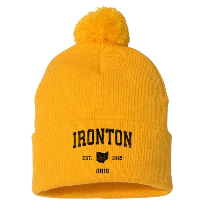 Ironton Ohio Oh Vintage Established Sports Design Pom Pom 12in Knit Beanie