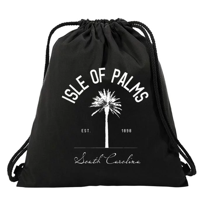 Isle Of Palms Sc Palm Tree Isle Of Palms Beach Gift Drawstring Bag