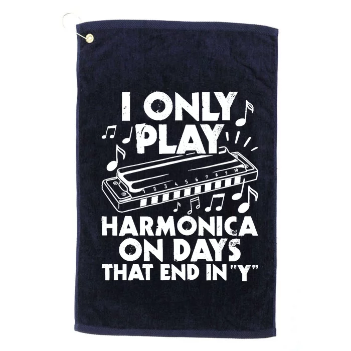 I Only Play Harmonica On Days That End In Y - Harmonicist Platinum Collection Golf Towel