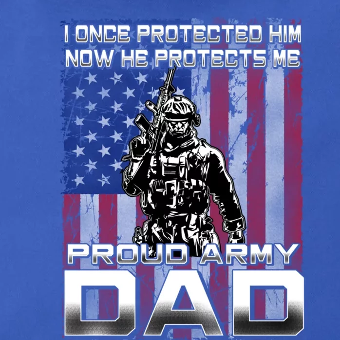 I Once Protected Him Now He Protects Me Proud Army Dad Gift Zip Tote Bag