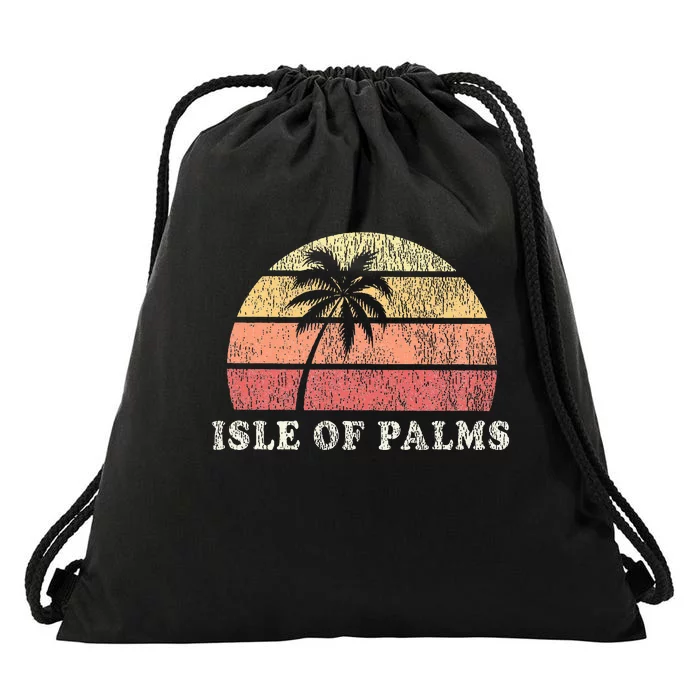 Isle Of Palms Sc Vintage 70s Retro Throwback Design Drawstring Bag