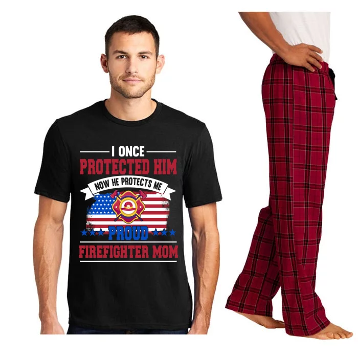 I Once Protected Him Now He Protects Me Firefighter Mom Gift Pajama Set