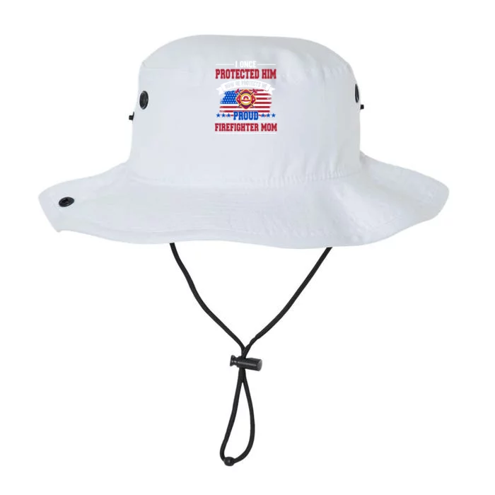 I Once Protected Him Now He Protects Me Firefighter Mom Gift Legacy Cool Fit Booney Bucket Hat