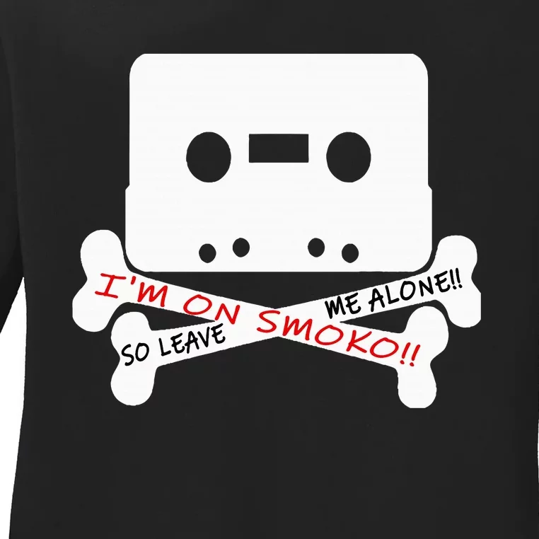 Im On Smoko Leave Me Alone Cassette Tape Ladies Long Sleeve Shirt