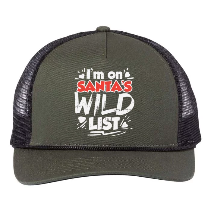 Im On Santas Wild List Funny Christmas Naughty Girls Gift Cool Gift Retro Rope Trucker Hat Cap