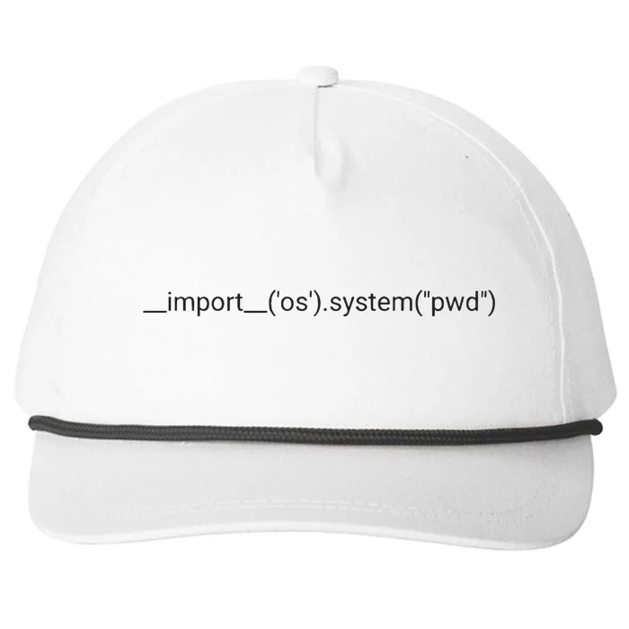 Import Os System Pwd Snapback Five-Panel Rope Hat