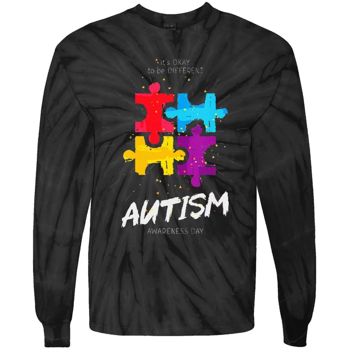 It's Ok To Be Different Autism Awareness Tie-Dye Long Sleeve Shirt