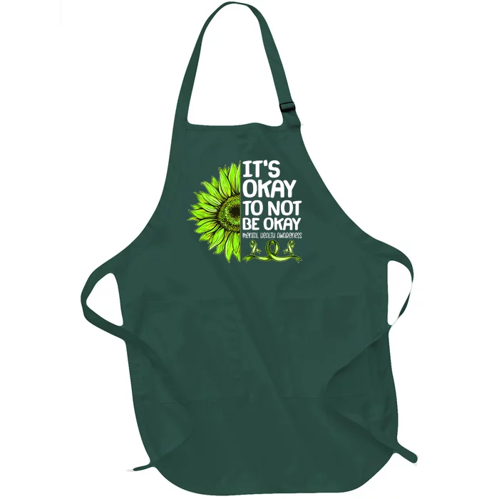 It's Okay To Not Be Okay Mental Health Awareness Full-Length Apron With Pocket