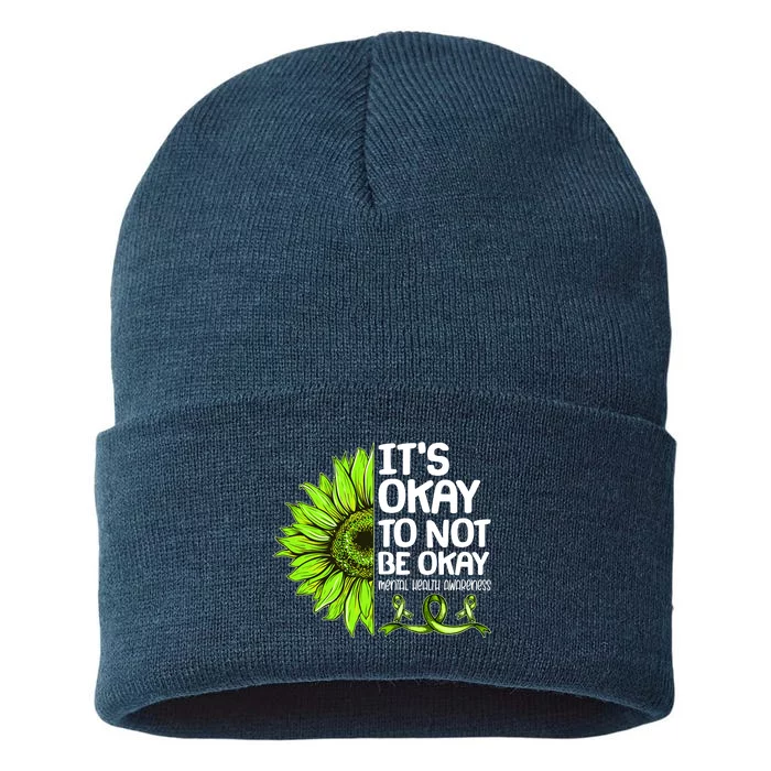 It's Okay To Not Be Okay Mental Health Awareness Sustainable Knit Beanie