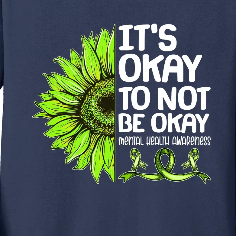 It's Okay To Not Be Okay Mental Health Awareness Kids Long Sleeve Shirt