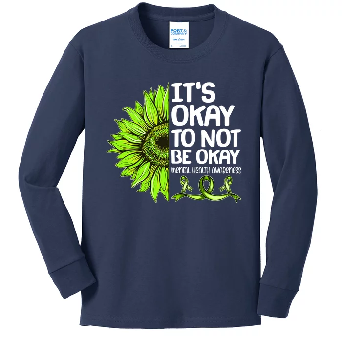 It's Okay To Not Be Okay Mental Health Awareness Kids Long Sleeve Shirt