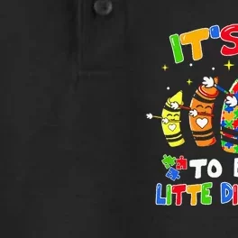 its ok to be a litte different dabbing crayon autism Dry Zone Grid Performance Polo