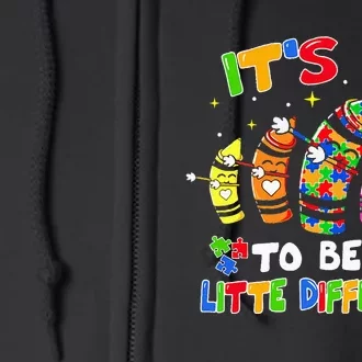 its ok to be a litte different dabbing crayon autism Full Zip Hoodie