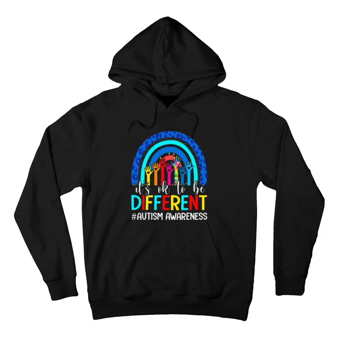 It's Ok To Be Different Autism Awareness Leopard Rainbow Hoodie