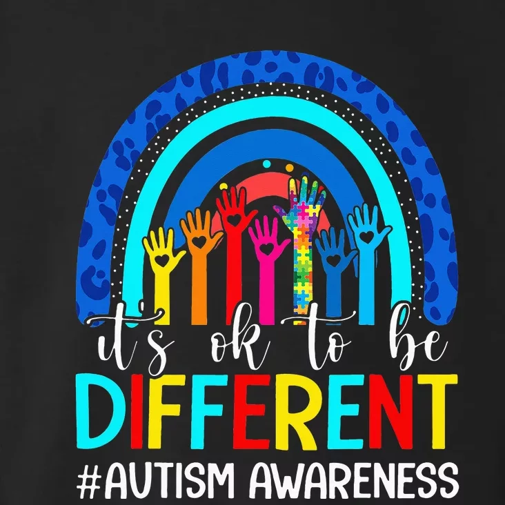 It's Ok To Be Different Autism Awareness Leopard Rainbow Toddler Hoodie