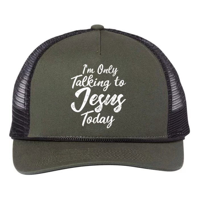 Im Only Talking To Jesus Today Inspired Christian Gift Retro Rope Trucker Hat Cap