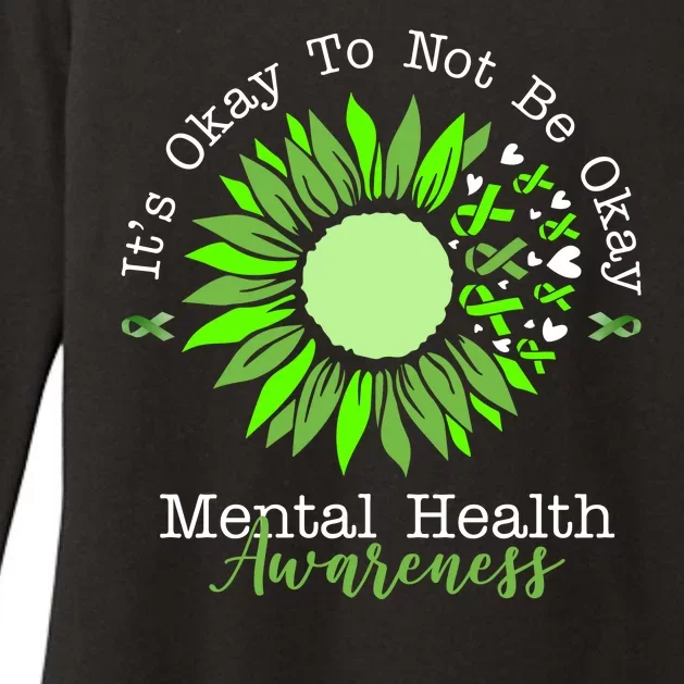 Its Okay To Not Be Okay Mental Health Awareness Sunflower Ribbon Womens CVC Long Sleeve Shirt