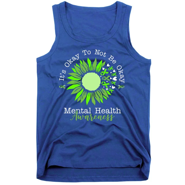 Its Okay To Not Be Okay Mental Health Awareness Sunflower Ribbon Tank Top