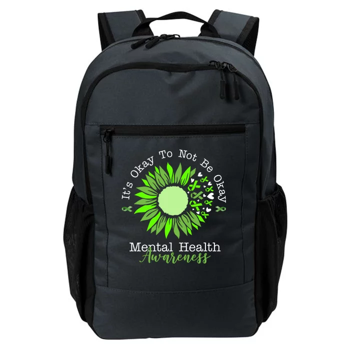 Its Okay To Not Be Okay Mental Health Awareness Sunflower Ribbon Daily Commute Backpack