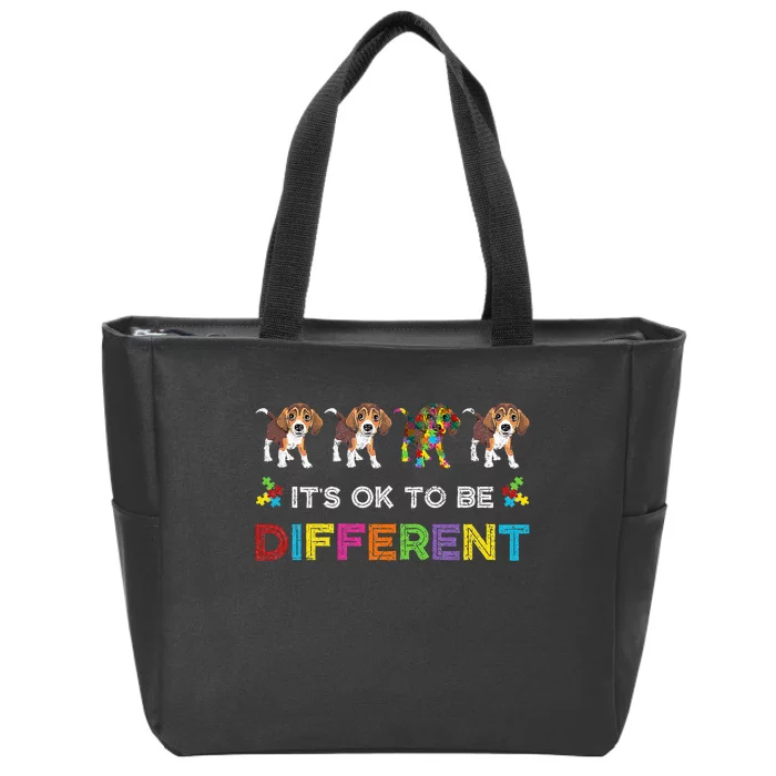 It's Ok To Be Different Beagle Autism Dog Lovers Zip Tote Bag