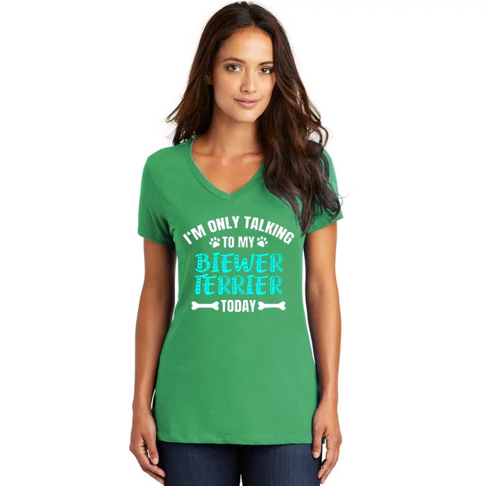 Im Only Talking To My Biewer Terrier Today Women's V-Neck T-Shirt