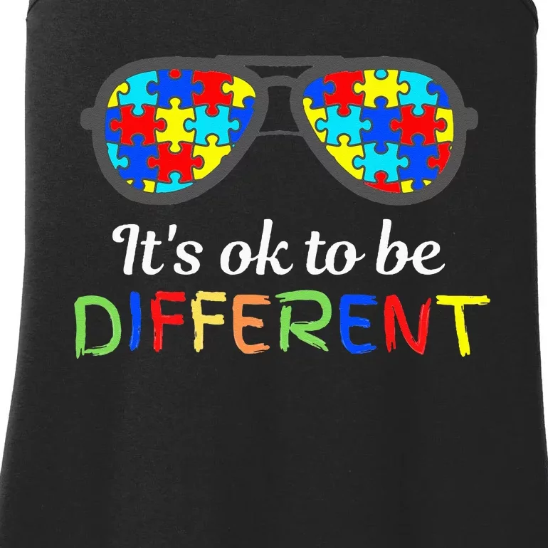 It's Ok To Be Different Sunglasses Be Kind Autism Aware Ladies Essential Tank