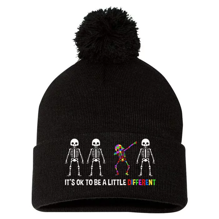 It's OK To Be A Little Different Skeleton Pom Pom 12in Knit Beanie