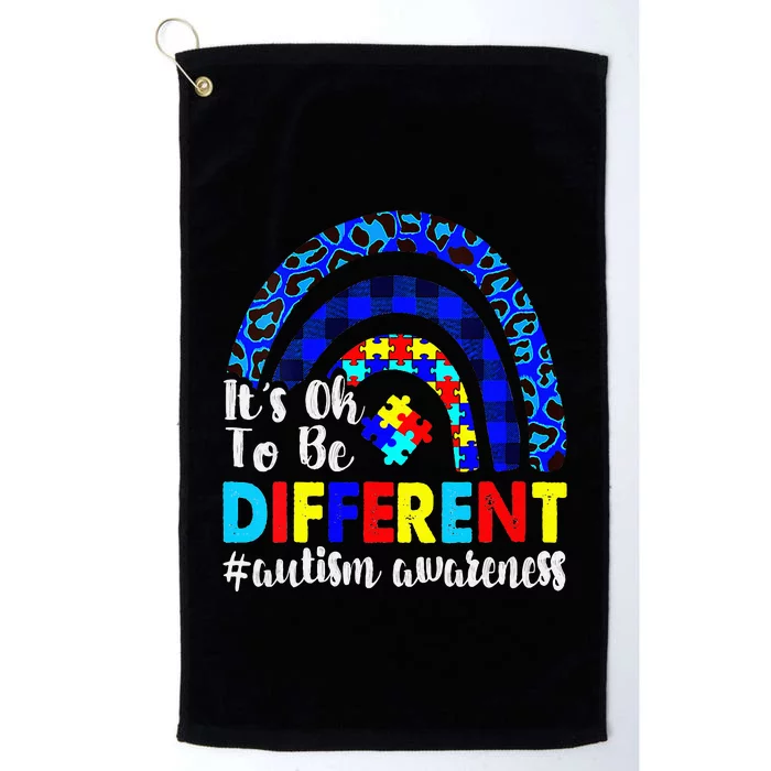 It's Ok To Be Different Autism Awareness Leopard Rainbow Platinum Collection Golf Towel