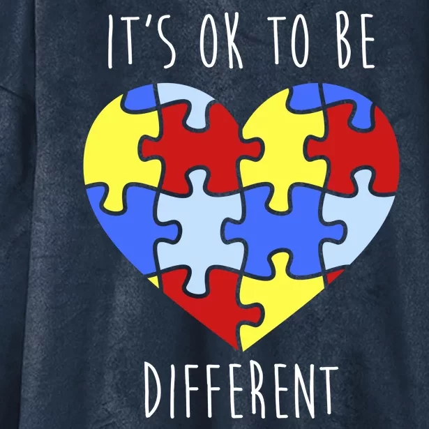 Its Ok To Be Different Autism Awareness Hooded Wearable Blanket