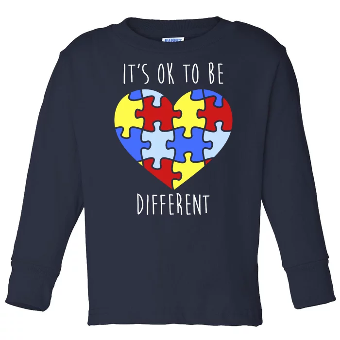 Its Ok To Be Different Autism Awareness Toddler Long Sleeve Shirt