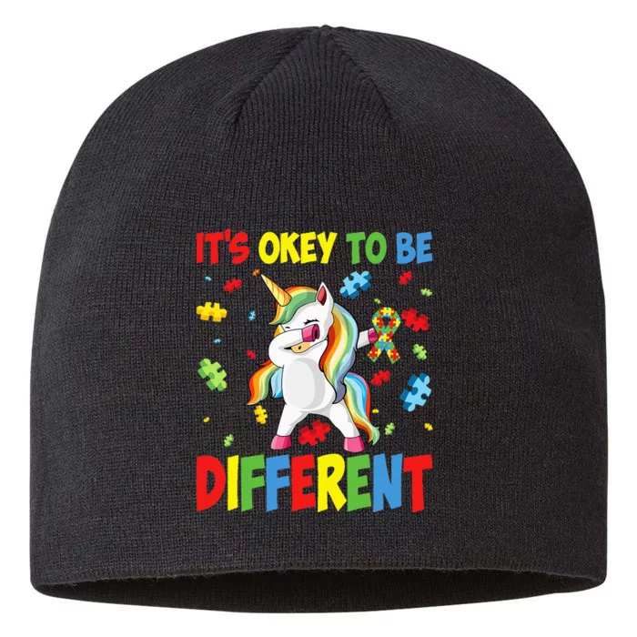 It's OK To Be Different Support Unicorn Autism Awareness 8 1/2in Sustainable Knit Beanie